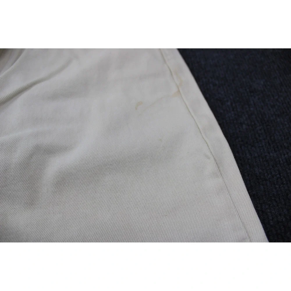 BDG Urban Outfitters Cream Wide Leg 8-Ball Graphic Raw Hem Jeans Mens 29